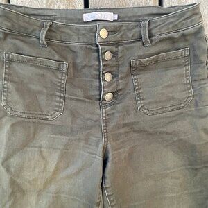 Women's Size 29 Green Abound Button-fly Stretch Denim Women's Pants -Super chic!
